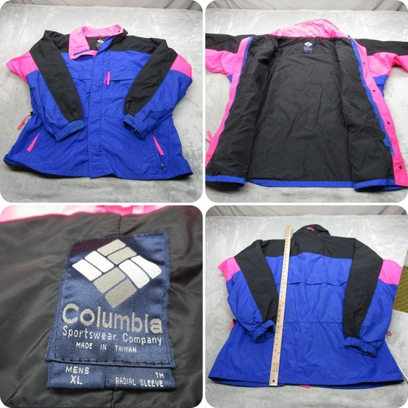 Columbia Sportswear Company Other - Columbia Jacket Mens XL Blue Pink Pockets Full Zip Waterproof 3in1 Shell Outdoor